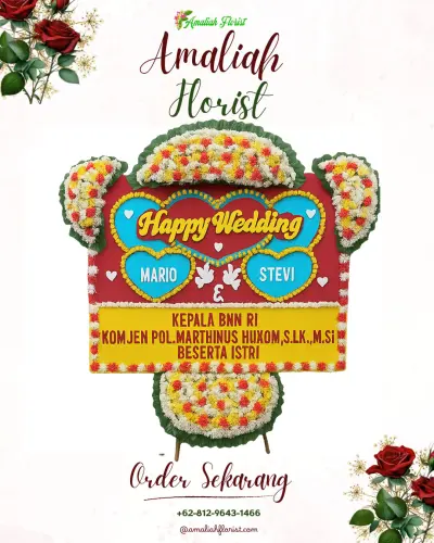 Karangan Papan Bunga Pernikahan di Sidamulih